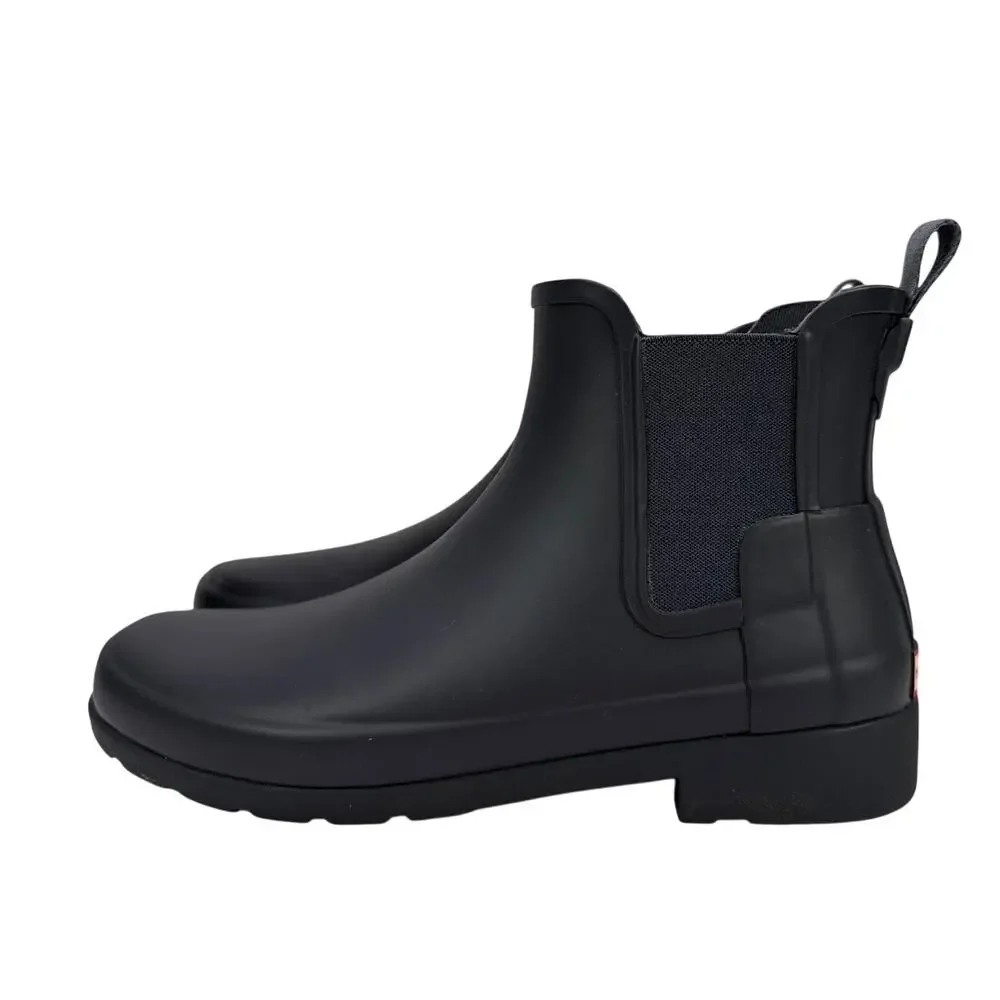Hunter‎ Original Refined Chelsea Boots Slim Fit Womens 9 Black Onyx Rubber WP